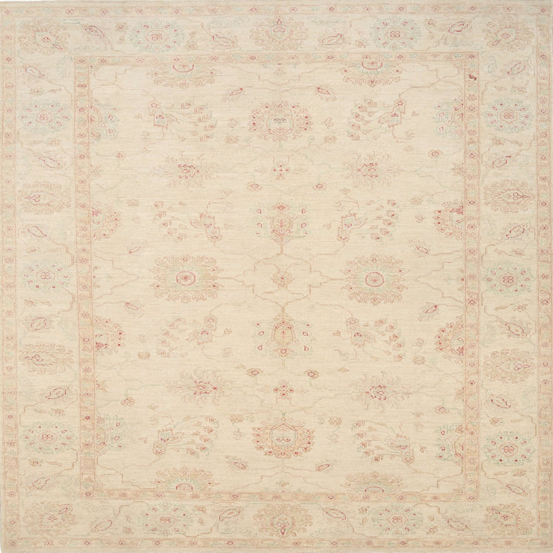 Tapis brun clair/brun traditionnel, Rond 7 pi