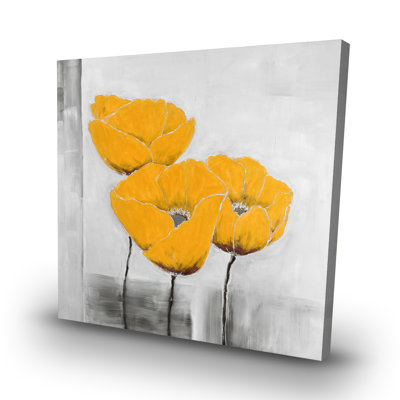 Three flowers - 32"x32" art on canvas