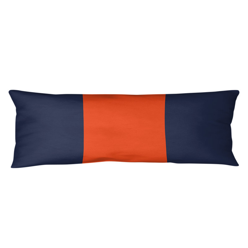 Oreiller de corps en polyester / polyester Arizona Football Stripes, Bleu / milieu orange, Ackley