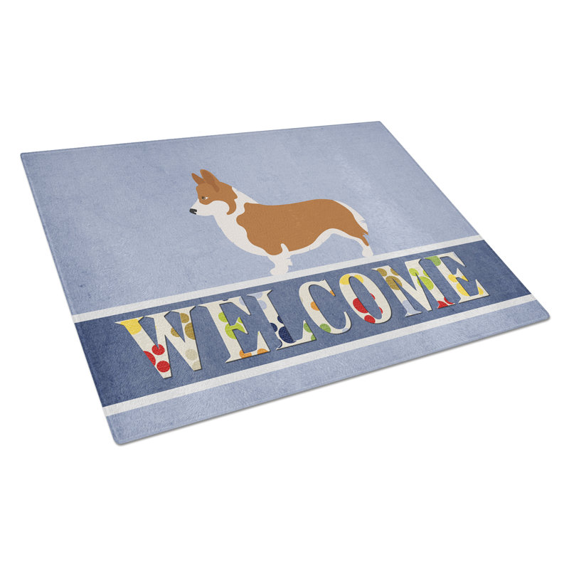 Planche à découper en verre trempé caroline, Welsh Corgi Pembroke