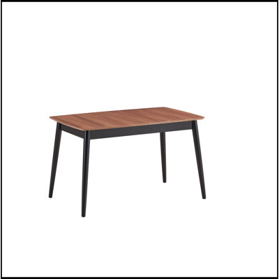 Natural & Black Dining Table (Extension Bufferfly Leaf)