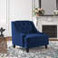 Fauteuil et repose-pieds en velours capitonné Asriel
