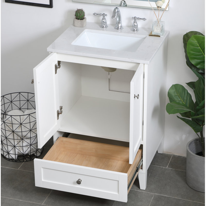 Ensemble de meuble-lavabo simple 24 po Selma, Blanc