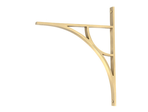 Tyne Shelf Bracket, 31.4cm H x 9.8cm W x 2cm D, Satin Brass