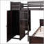 Lit mezzanine double Kaylianne avec lit simple autoportant, tablettes, bureau et garde-robe pour optimiser l'espace
