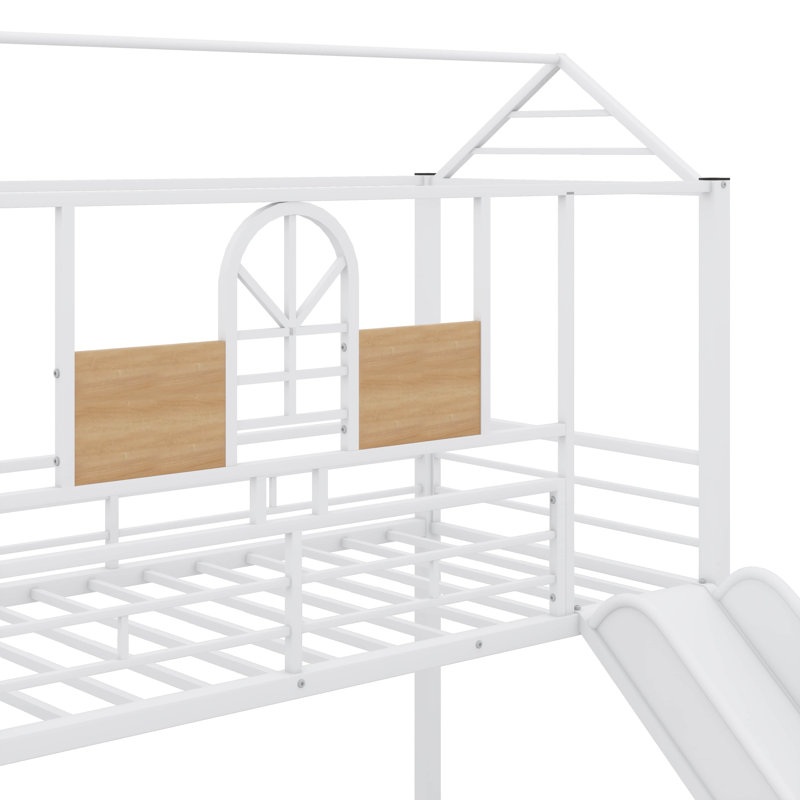 Reesa Kids Twin Over Twin Bunk Bed, White