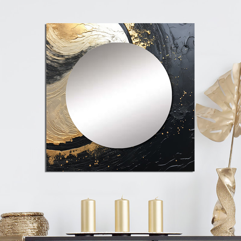 Miroir abstrait grand format pour décoration murale, 23 po x 23 po