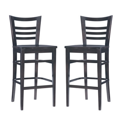 Ensemble de 2 tabourets de bar en bois massif Michalah