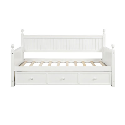 Lit de jour simple en bois avec trois tiroirs
