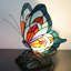 Lampe de table Butterfly Tiffany de 9,8 pouces de hauteur en verre coloré pour petits animaux