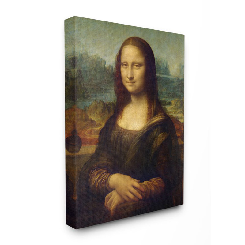 «Da Vinci Mona Lisa Renaissance» par Leonardo Da Vinci, reproduction d'art, Toile tendue, H 20 po x l 16 po x P 1,5 po