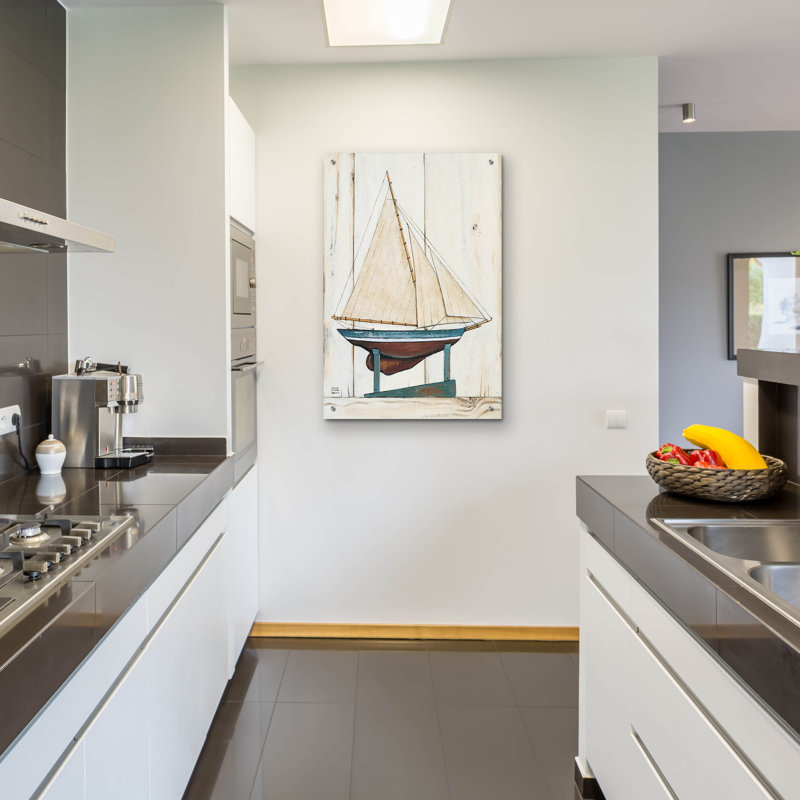 Art mural en verre Breakwater Bay «Racer 1» par David Carter, H 36 po x l 24 po x P 0,2 po