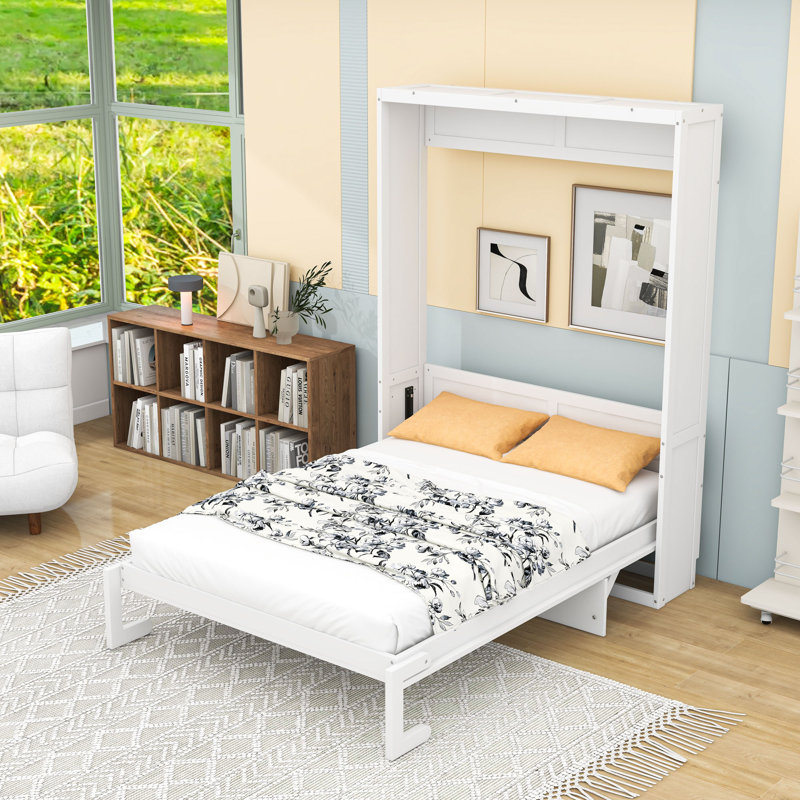 Lit escamotable en bois avec lattes Wood, Double