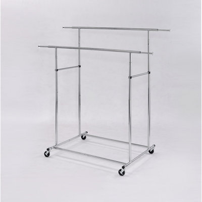 65" Dual Bar Adjustable Industrial Garment Rack