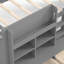 Twin Size Loft Bed With Multi-Storage Shelves And Storage, Low Loft Bed With Curtain Under The Bed And Chalkboard, No Box Spring Needed, White-780664162-780664157