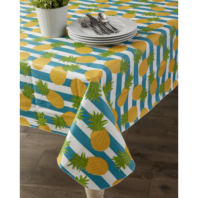 Jodi Striped Plastic/Vinyl Tablecloth