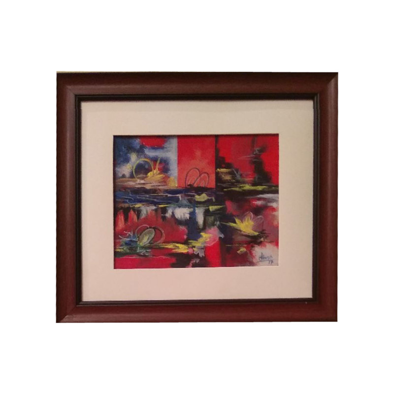 Couleurs étalées | Acrylique sur papier | Par Dinesh Attry | Avec cadre