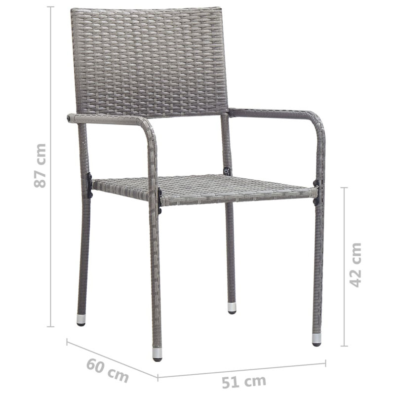 Ayeden Stackable Outdoor Patio Dining Armchair, Grey