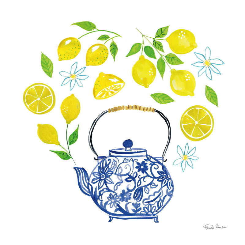 «Organic Tea II» sur toile par Farida Zaman, H 12 po x l 12 po x P 1,25 po
