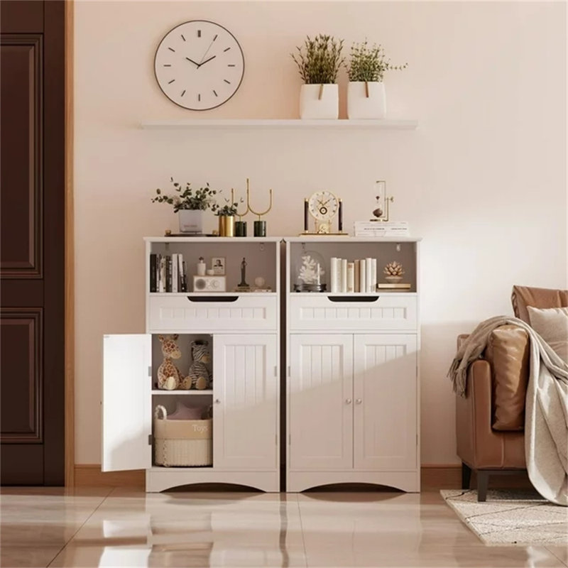 Rangement de salle de bain Bideau, Blanc