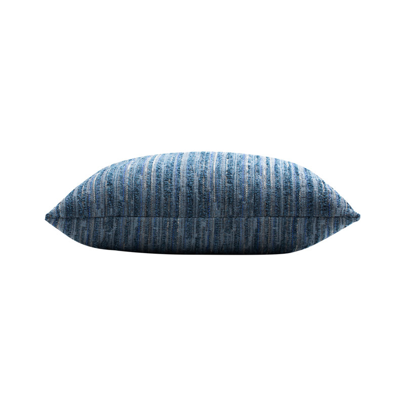Luxe Throw Square Outdoor Pillow Cover & Insert by Elaine Smith, Indigo, 20"H X 20"W, Striped