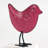 Decorative Metal Standing Bird Figurines & Sculptures With Embossed Accents & Wood Base-1637647221
