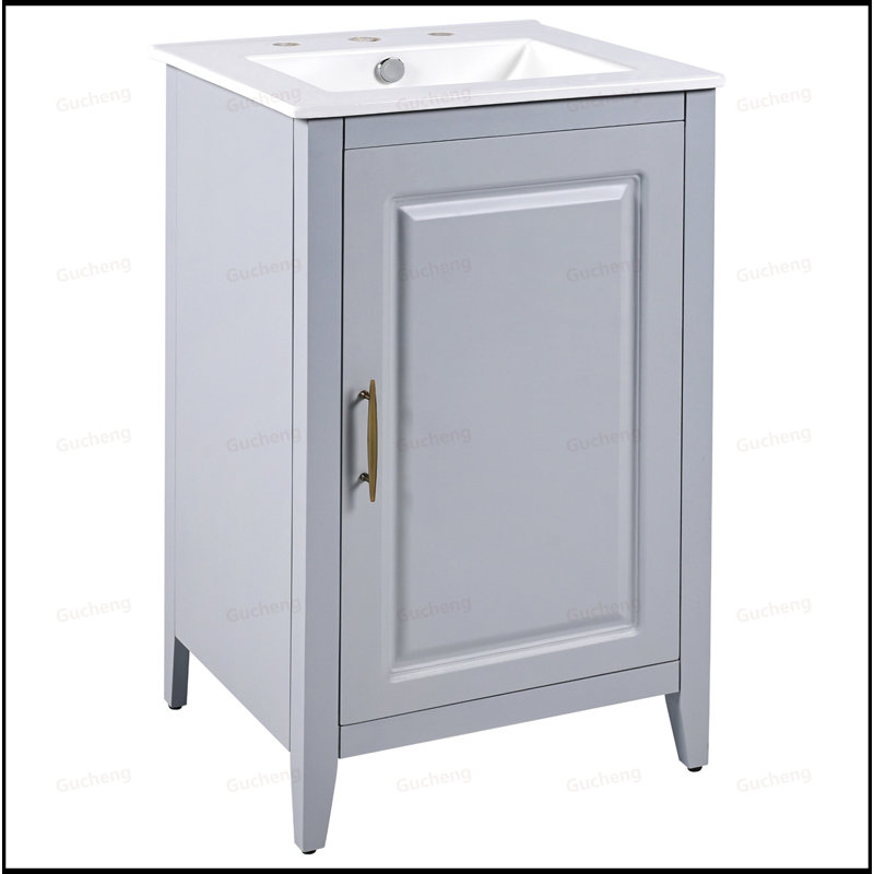 20.3"Bathroom Vanity With Functional Drawer, Gray