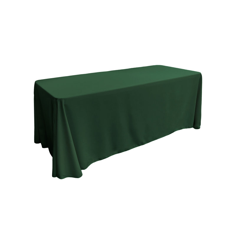 Rectangular Stain-Resistant Polyester Tablecloth - Basics by Wayfair™, Hunter Green, 156" x 90"
