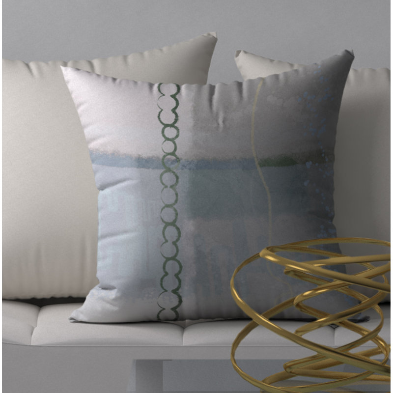 Abstract Throw Pillow, 18" H x 18" W