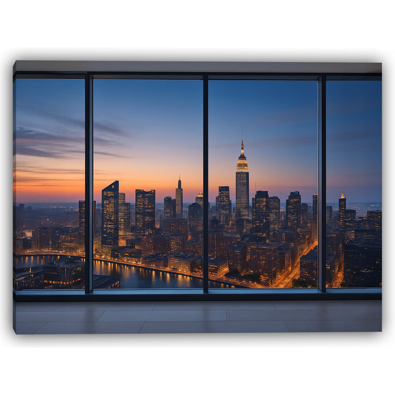 «Evening Brilliance Over the East River», art de Manhattan, H 24 po x l 36 po