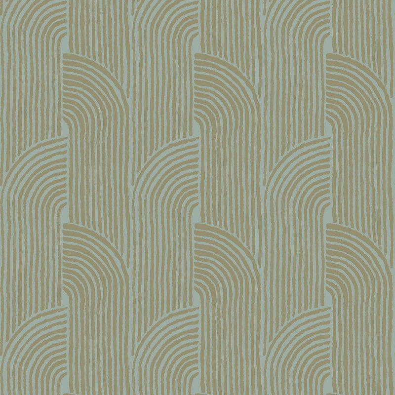 Woven Arcs - Golden Blue Wallpaper