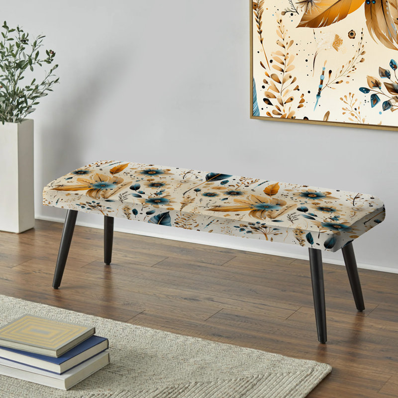 Banc rembourré Plants, Rustic Gypsy Boho Pattern