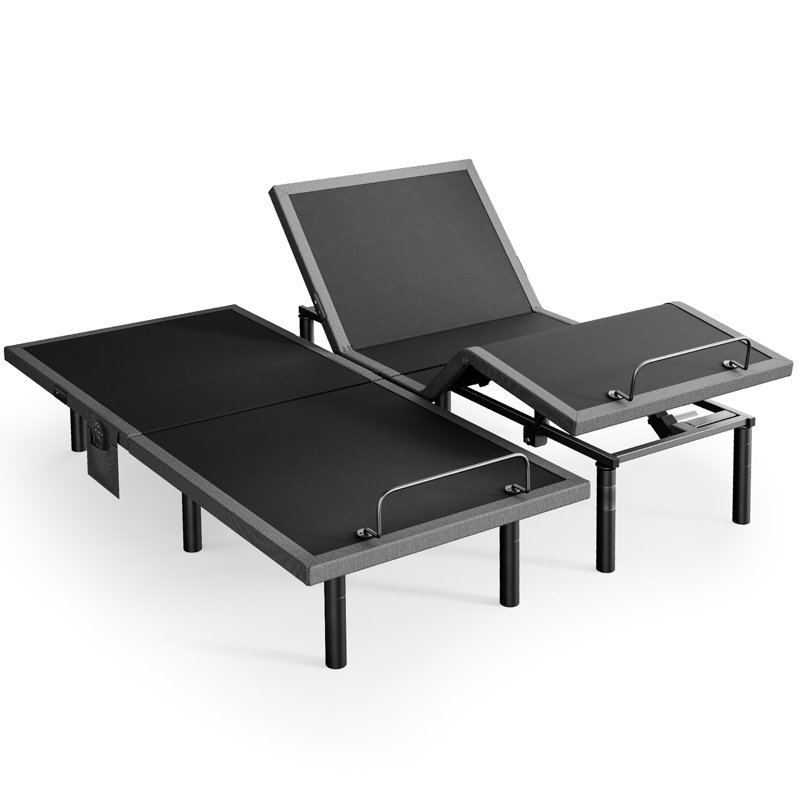 Adjustable Bed Frame with Wireless Remote, Zero Gravity Adjustable Base, 4 USB Ports,Removable Side Pockets, Under Bed Lighting and Adjustable Legs
