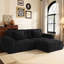 Grandes rayures, 106,3 pouces, compression, 3 sièges, style moderne, noir, dossier à coussin souple, chambre d'amis, compression moderne, assise confortable, adultes, chambre à coucher