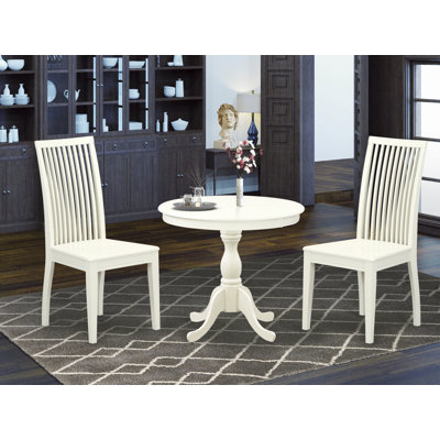 Lenka 2 - Person Rubberwood Solid Wood Dining Set