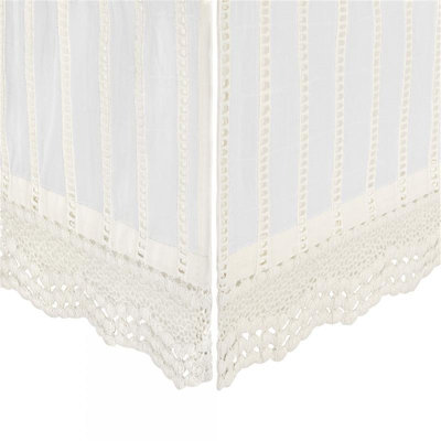 Off-White Lace Scallop Crib Skirt