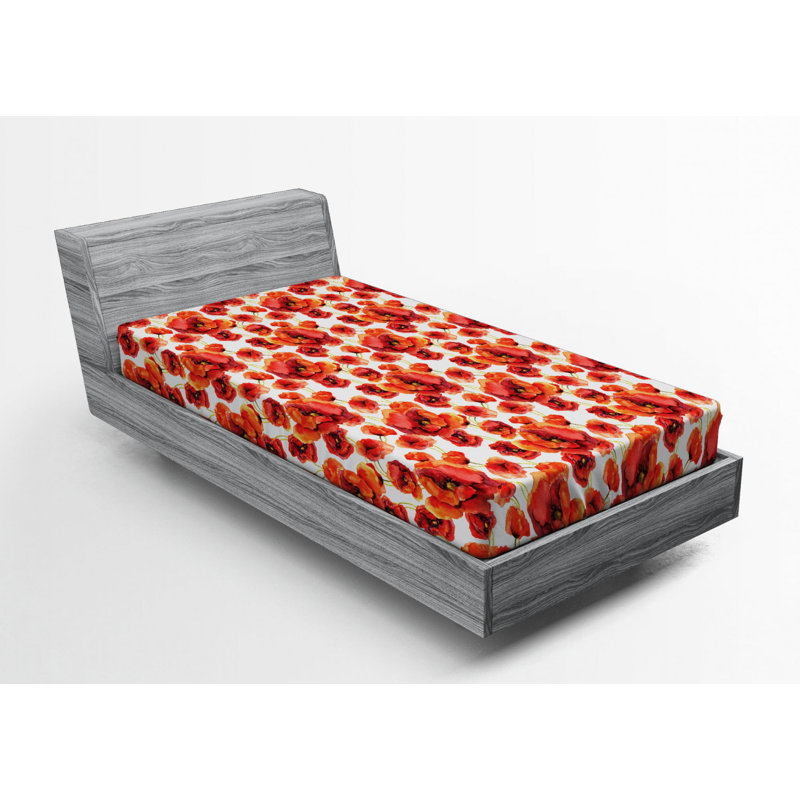 Microfiber Floral Fitted Sheet, Twin XL Fitted Sheet
