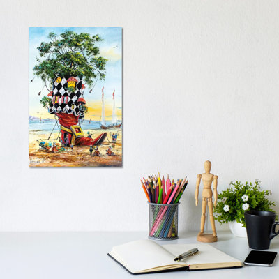Flower Girl Visit by Natalia Grinchenko - Wrapped Canvas Print