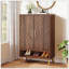 6-Tier Wooden Entryway Shoe Storage Cabinet With Doors