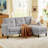 79.14" L Shaped Sofa with Storage Pockets and Reversable Storage Ottoman-1272389915