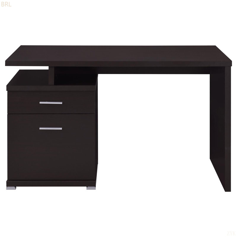 Bureau réversible à 2 tiroirs, Brun