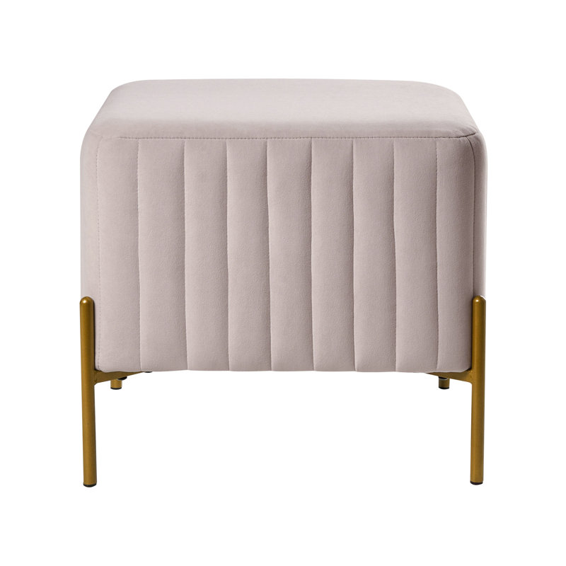 Footstool Benzant Velvet, Taupe