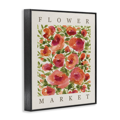 Flower Market Coral Blooms Framed Giclee Art, Design By Yvette St. Amant