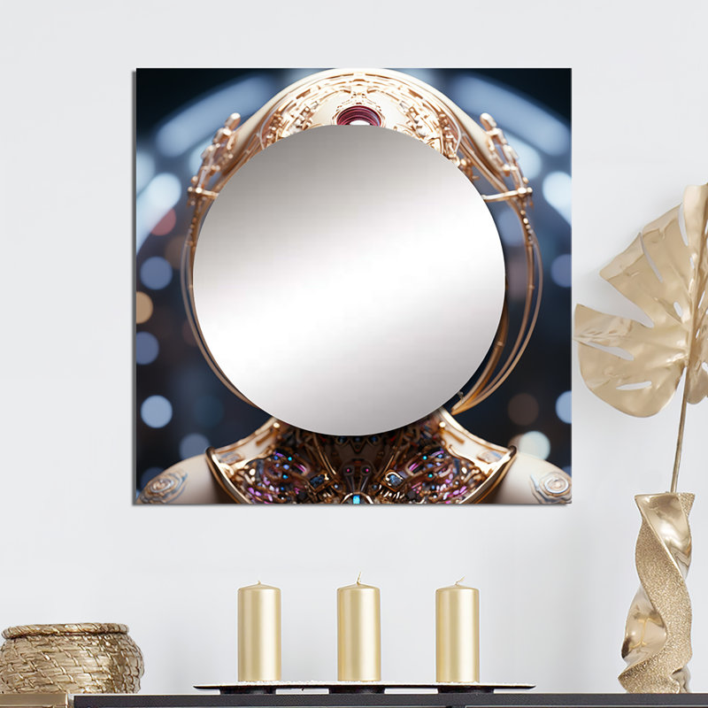 Deanza - miroir carré abstrait pour décor mural, 36 po x 36 po