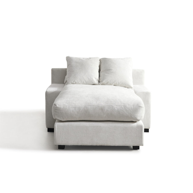 Upholstered Accent Chair, Beige Chenille