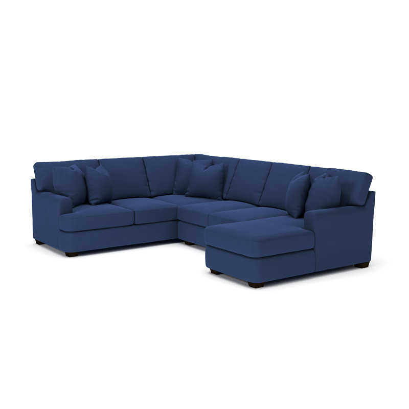 Canapé modulaire de 121 po de largeur Emilio, Accoudoir à droite (vu de face), Toile bleu marine Sunbrella®