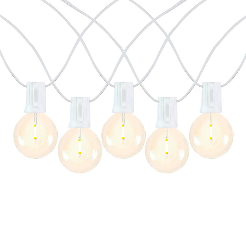 Doyne Outdoor 25 - Bulb 25'' Plug-in LED Globe String Light, White/Clear