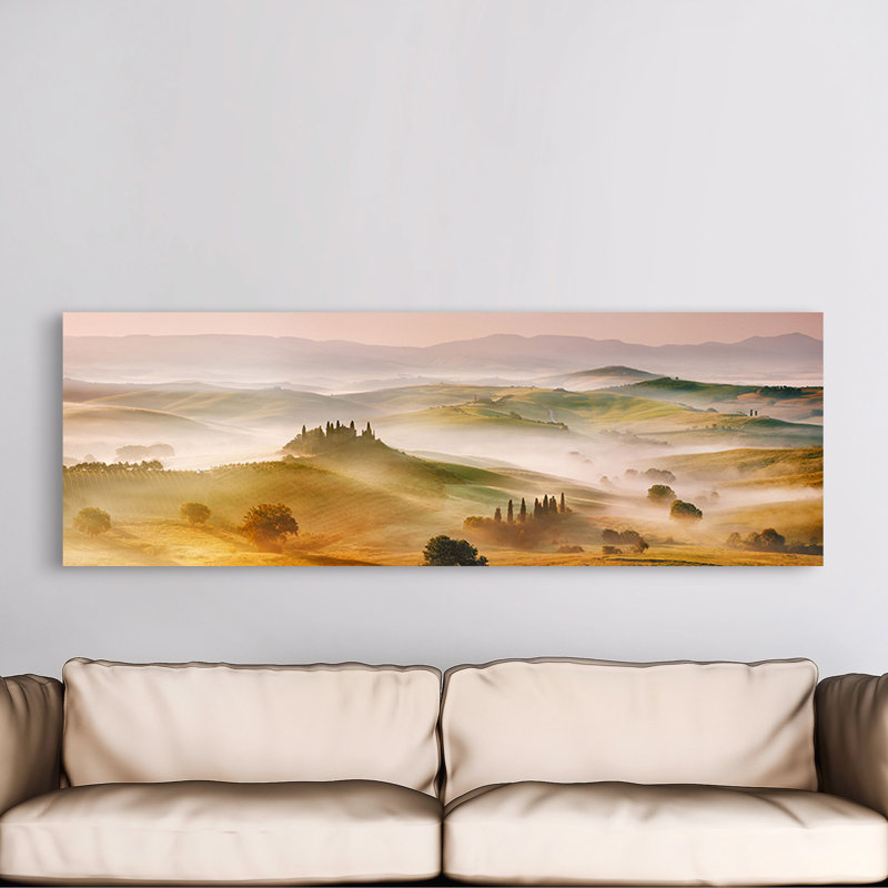 Val D'Orcia Panorama, Siena, Tuscany by Frank Krahmer - No Frame Print on Canvas, 40cm H x 120cm W x 4cm D
