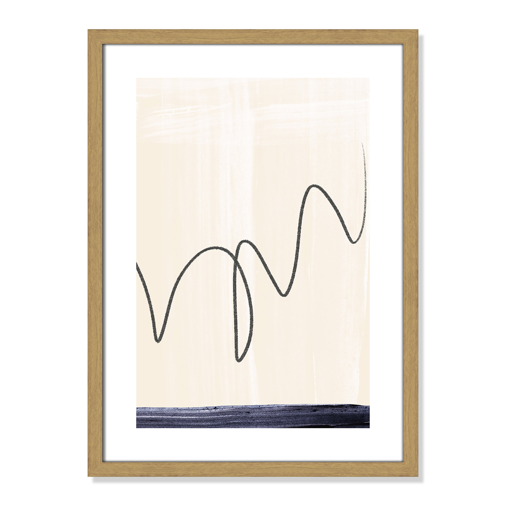 Departured II - Picture Frame Painting Print, Beige Framed Paper, 23" H x 17" W x 0.75" D