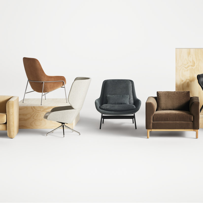 Field Lounge Chair, Ink Genuine Leather